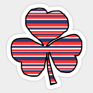 Shamrock in Red White Blue Stripes Sticker